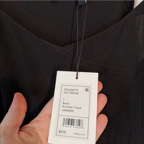 Theory Black Spaghetti Day Dress - NWT - Picture 5 of 5